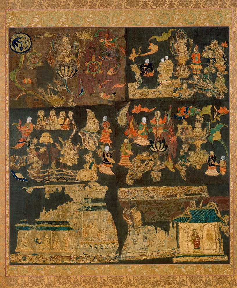 中宮寺宝物　天寿国曼荼羅繍帳　全体の画像