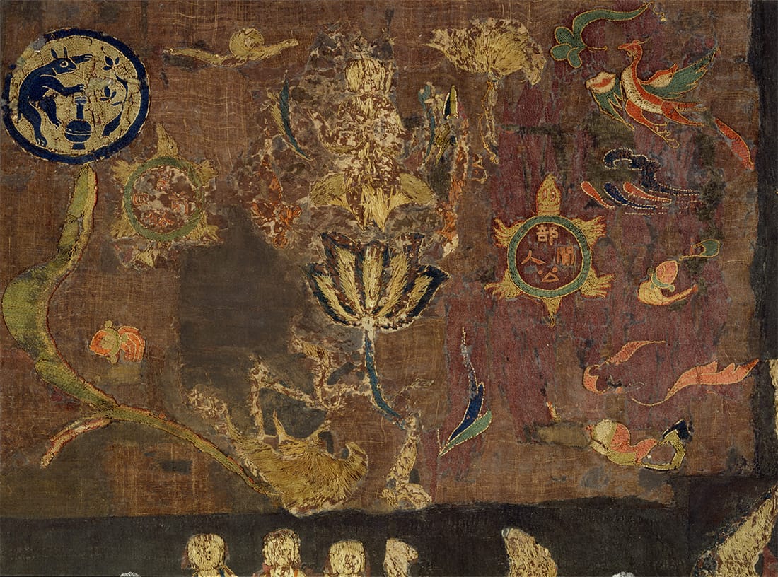 中宮寺宝物　天寿国曼荼羅繍帳　全体の画像